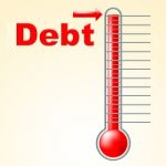 Thermometer Credit Indicates Debit Card And Banking Stock Photo