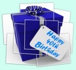 Happy 40th Birthday Gift Displays Age Forty Stock Photo