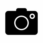 Camera Icon On White Background -  Iconic Design Stock Photo