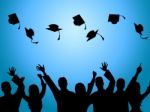 Education Graduation Indicates Degree Ceremony And Finishing Stock Photo