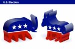 US Election Donkey And Elephant Stock Photo