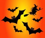 Bats And Witches Stock Photo