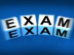 Exam Blocks Displays Examination Review And Assessment Stock Photo