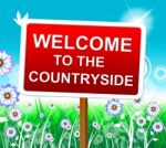 Countryside Welcome Shows Nature Greeting And Invitation Stock Photo