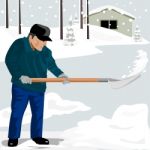 Man Shoveling Snow Stock Photo