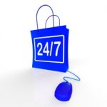 Twenty-four Seven Bags Show Online Shopping Availability Stock Photo
