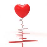 Heart Pulse Represents Valentine Day And Electro Stock Photo