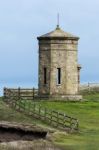 Bude, Cornwall/uk - August 15 : Compass Tower On The Cliff Top A Stock Photo