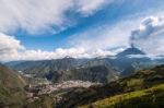 Eruption Of A Volcano Tungurahua, Cordillera Occidental Of The A Stock Photo