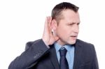 I Can't Hear You! Stock Photo