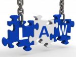 Law Puzzle Means Legally Lawful Statute Or Judicial
 Stock Photo