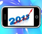 2013 On Smartphone Shows Financial Forecasting Stock Photo