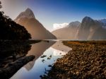 Mountains Reflecting In  A Lake Stock Photo