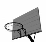 Basketball Hoop Silhouette Stock Photo