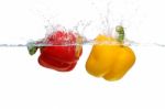 Red And Yellow Peppers Stock Photo