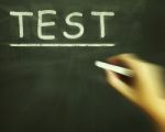 Test Chalk Shows Assessment Exam And Grade Stock Photo
