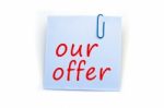 Our Offer Note Stock Photo