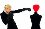 Woman With Boxing Gloves Stock Photo