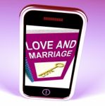 Love And Marriage Phone Represents Keys And Advice For Couples Stock Photo
