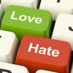 Love Hate Computer Keys Stock Photo
