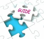 Guide Puzzle Shows Consulting Guidance Guideline And Guiding Stock Photo