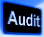 Audit Sign Shows Auditor Validation Or Inspection Stock Photo