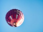 Hot Air Balloon Flying Over Bath Stock Photo