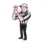 American Football Referee Illegal Use Hands Stock Photo