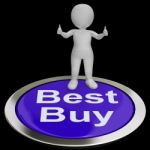 Best Buy Button Shows Quality Product Or Service Stock Photo