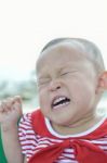 Crying Asian Baby Stock Photo