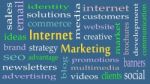 Internet Marketing Concept Word Cloud Background Stock Photo