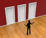 Choice Silhouette Indicates Door Frame And Alternative Stock Photo