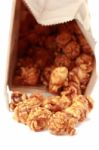 Caramel Popcorn In Paper Box Stock Photo