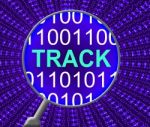 Track Online Means Web Site And Communication Stock Photo