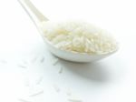 Rice On Spoon Stock Photo