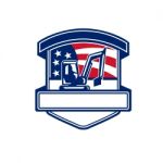 Excavation Services Usa Flag Badge Stock Photo