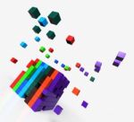 Blocks Scattered Shows Action And Solutions Stock Photo