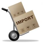 Import Package Represents Shipping Box And Cardboard Stock Photo