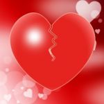 Broken Heart Represents Valentine Day And Break Stock Photo
