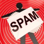 Spam Target Shows Unwanted And Malicious Spamming Stock Photo