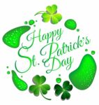 Happy St Patrick Day Card With Green Beer Drop Stock Photo