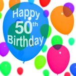 50th Birthday On Balloons Stock Photo