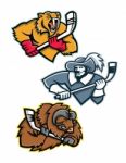 Ice Hockey Sports Mascot Collection Stock Photo