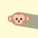Head Monkey Flat Icon   Illustration Stock Photo
