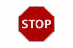 Stop Label Signage Stock Photo