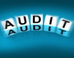 Audit Blocks Displays Investigation Examination And Scrutiny Stock Photo