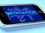 Workout Words Shows Physical Activity And Fit Stock Photo