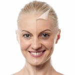 Beautiful Woman Changing Skin, Beauty Concept Stock Photo