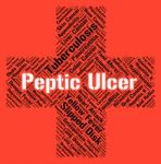 Peptic Ulcer Shows Lower Esophagus And Afflictions Stock Photo