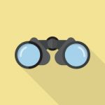 Binoculars Icon Flat Style Stock Photo
